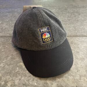 NWT Columbia NBC Olympics Fleece Hat Cap Vintage Embroidered Gray Black 90s Dad